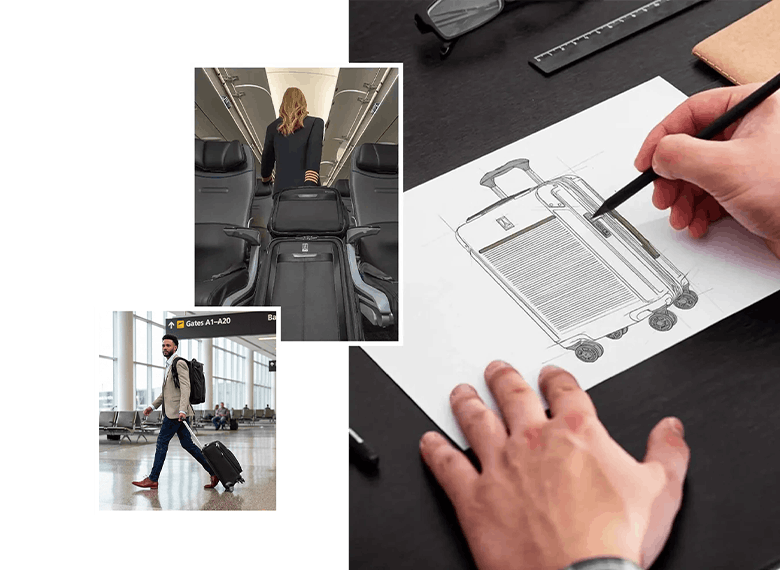 Travelpro luggage in motion
